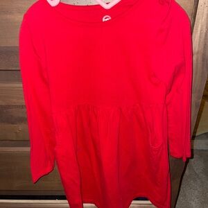 Bright Red Long Sleeve Dress